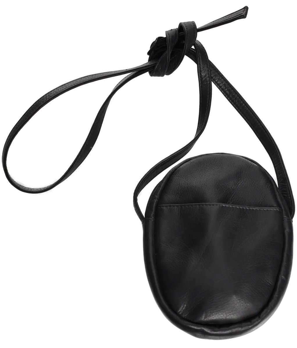 Black leather bag